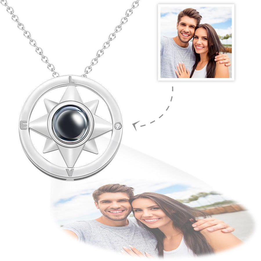 Custom Projection Photo Necklace Eight-Pointed Star Pendant Jewelry
