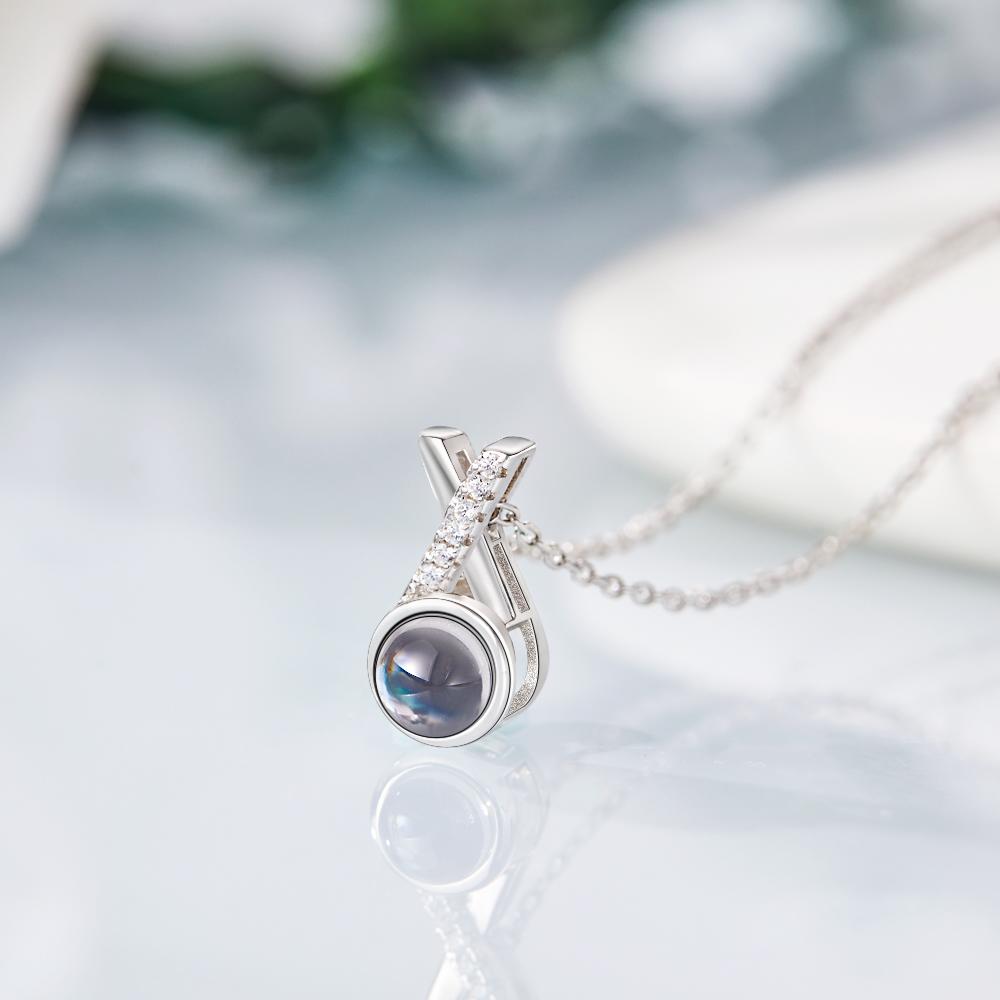 Custom Photo Projection Necklace Memorial Photo Necklace Unique Gift for Her