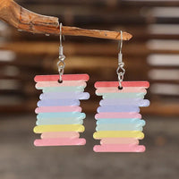 Acrylic Rainbow Dangle Earrings - Coolpeacock