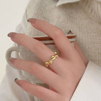 Adjustable 925 Sterling Silver Fashion Irregular Round Beads Ring for Women Trendy Statement Jewelry - KIAHMILLA