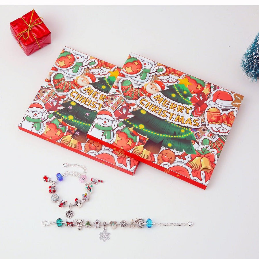 Advent Calendar Charm Box 24 Christmas Countdown Calendar Surprise Blind Box DIY Charms Bracelet Set Christmas Gifts - Coolpeacock