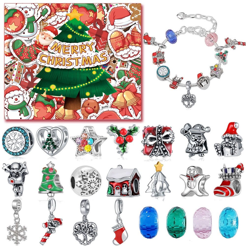 Advent Calendar Charm Box 24 Christmas Countdown Calendar Surprise Blind Box DIY Charms Bracelet Set Christmas Gifts - Coolpeacock