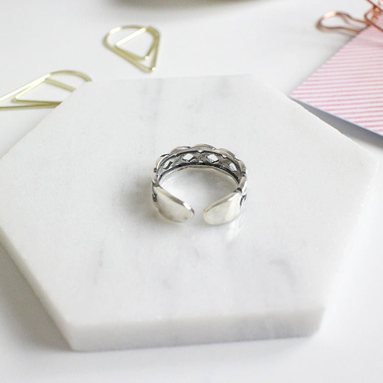 Air Mesh Adjustable 925 Sterling Silver Ring - KIAHMILLA