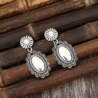Alloy Flower Dangle Earrings - Coolpeacock