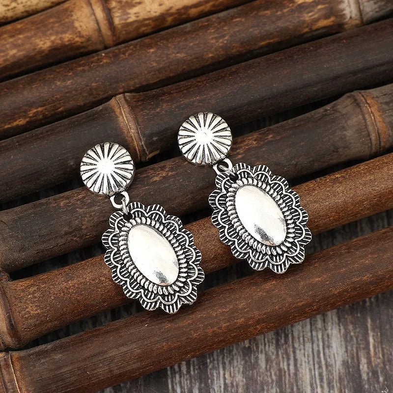 Alloy Flower Dangle Earrings - Coolpeacock
