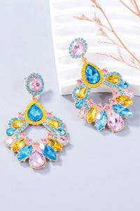 Alloy Rhinestone Dangle Earrings - Coolpeacock