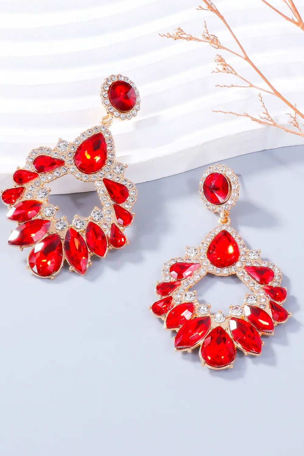 Alloy Rhinestone Dangle Earrings - Coolpeacock