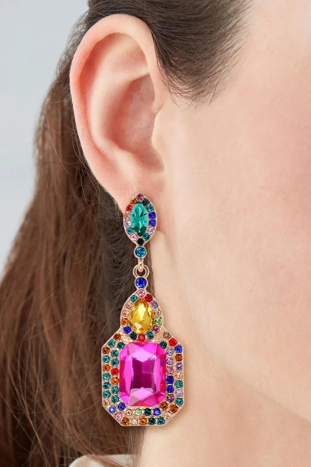 Alloy Rhinestone Dangle Earrings - Coolpeacock