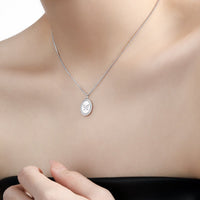 Anniversary Oval Butterfly Oval Signet 925 Sterling Silver Necklace - KIAHMILLA