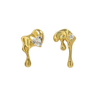 Asymmetry Irregular CZ Lava Flow 925 Sterling Silver Dangling Earrings - KIAHMILLA