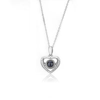 Personalized Heart Projection Necklace with Diamonds