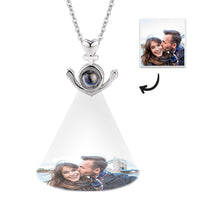 Personalized Anchor Projection Necklace with Heart 925 Sterling Silver