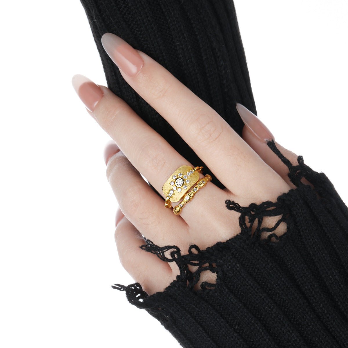 Beautiful CZ Sunflowers 925 Sterling Silver Adjustable Ring - KIAHMILLA