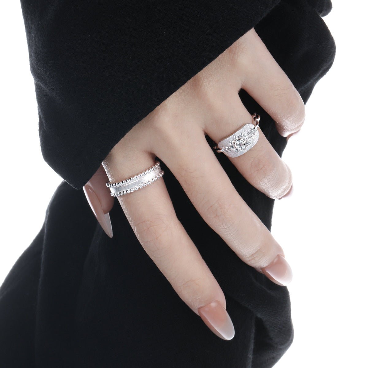 Beautiful CZ Sunflowers 925 Sterling Silver Adjustable Ring - KIAHMILLA