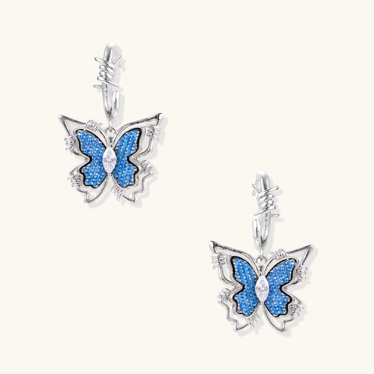 Blue Butterfly Drop Earrings - KIAHMILLA