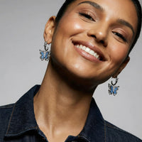 Blue Butterfly Drop Earrings - KIAHMILLA