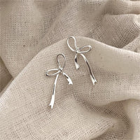 Bridesmaid Cute Hollow Bow-Knot 925 Sterling Silver Stud Earrings - KIAHMILLA