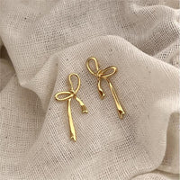 Bridesmaid Cute Hollow Bow-Knot 925 Sterling Silver Stud Earrings - KIAHMILLA