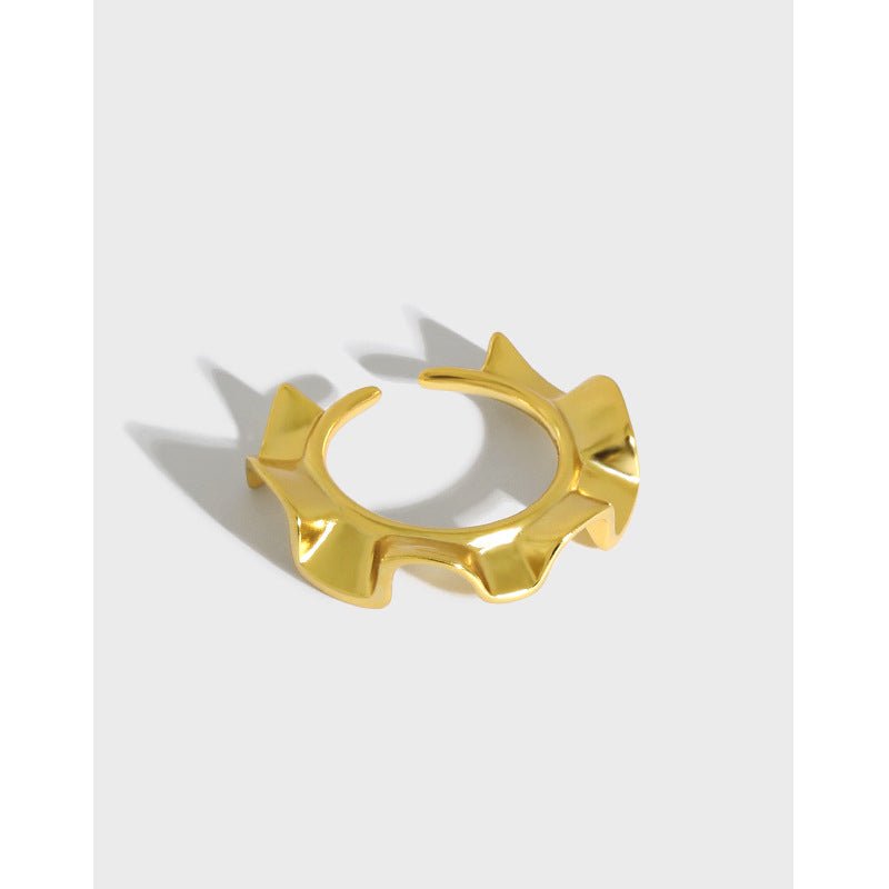 Bridesmaid Irregular Wave Sunshine 925 Sterling Silver Adjustable Ring - KIAHMILLA