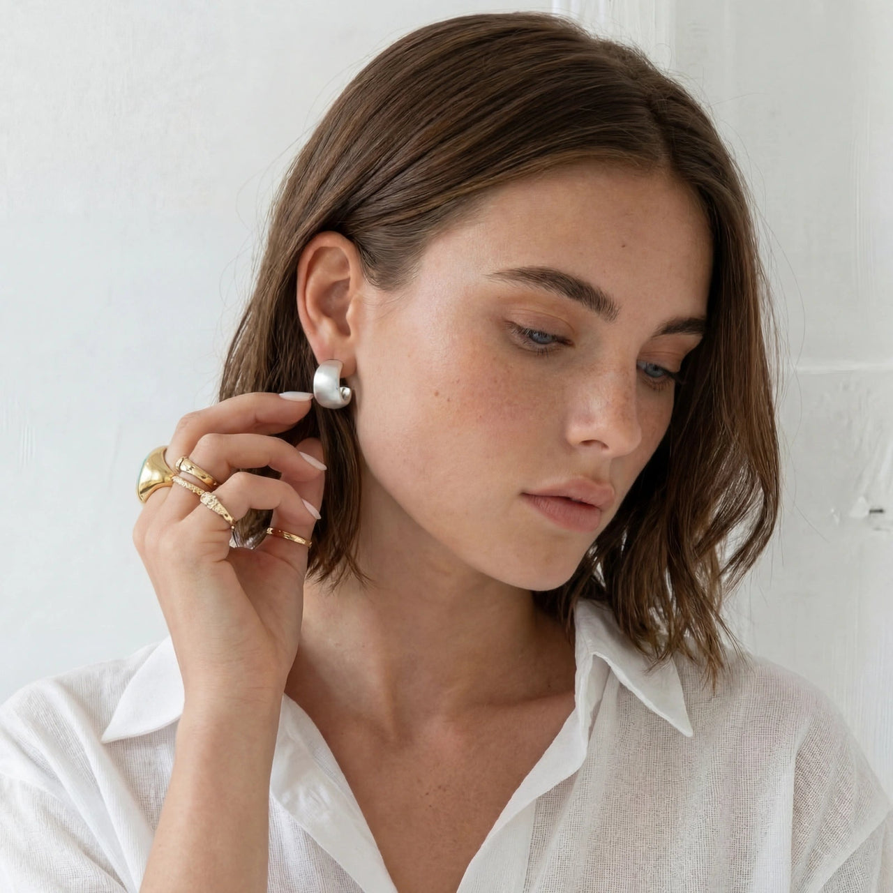 Brushed Silver Studs - KIAHMILLA