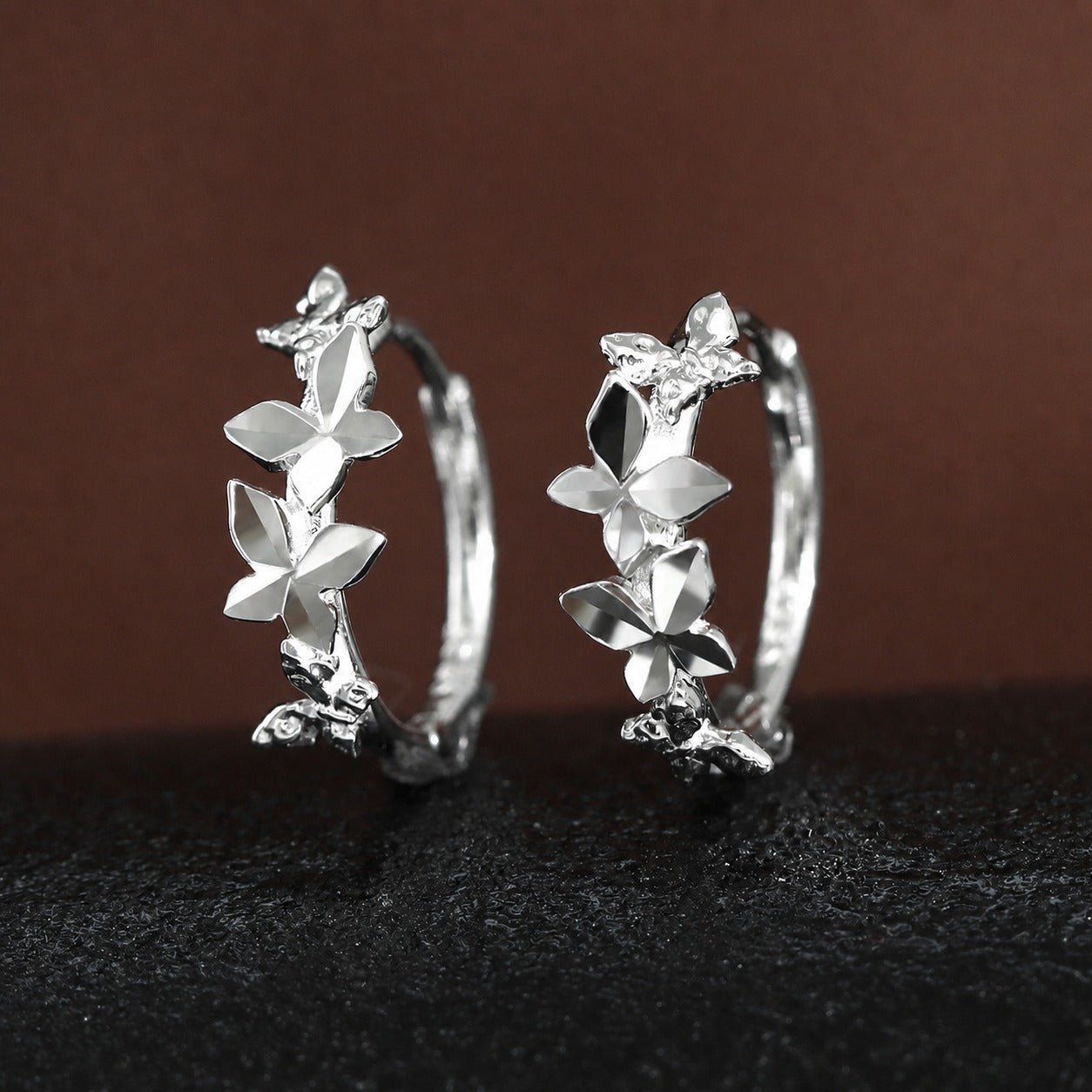 Butterfly Vine 925 Sterling Silver Women's Close to the Ear Simple and Stylish Earrings - KIAHMILLA