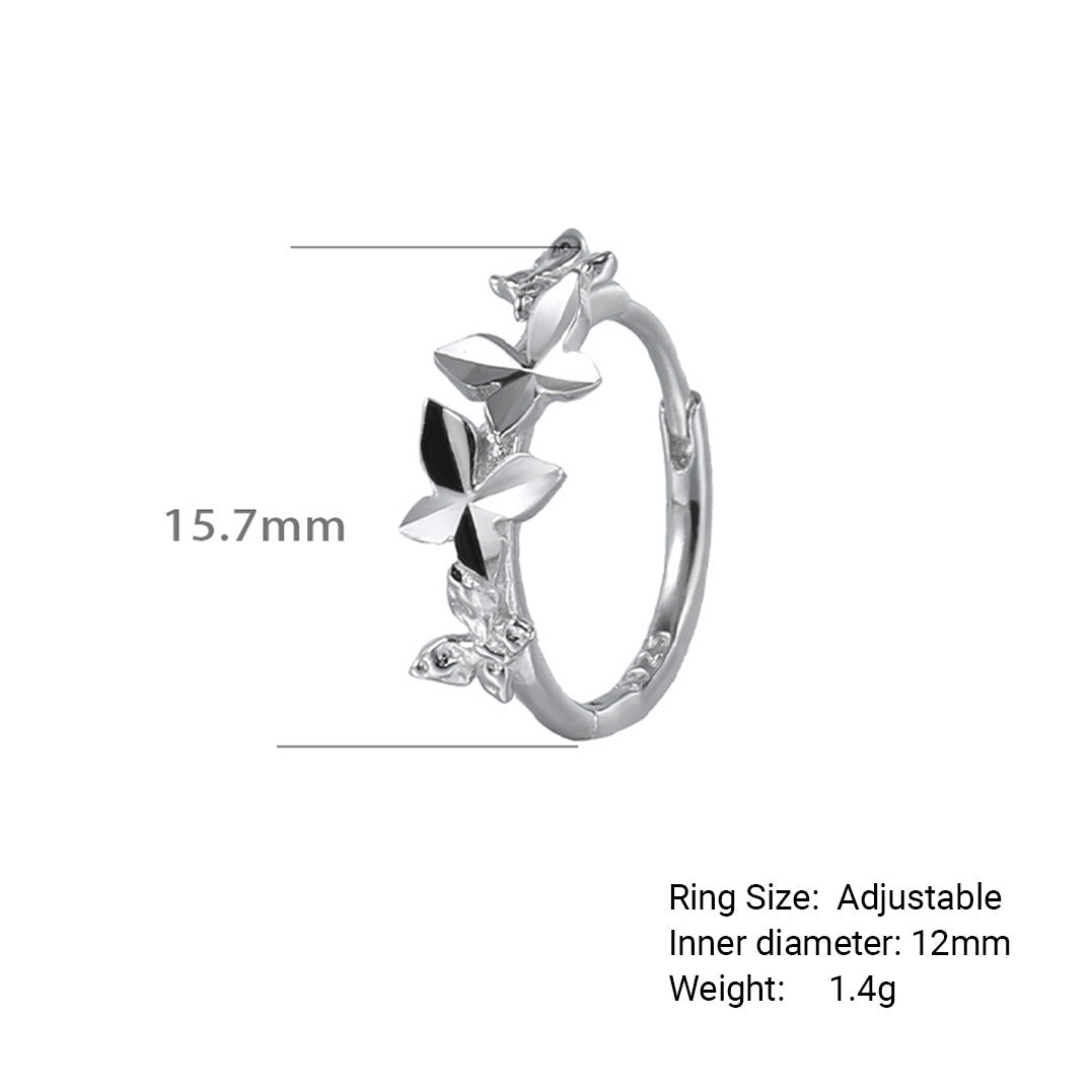 Butterfly Vine 925 Sterling Silver Women's Close to the Ear Simple and Stylish Earrings - KIAHMILLA