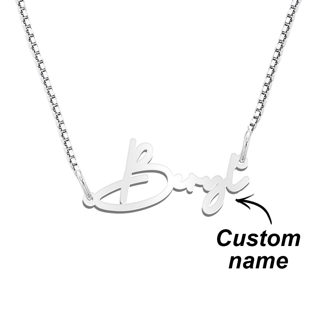 Name Necklace with Box Chain