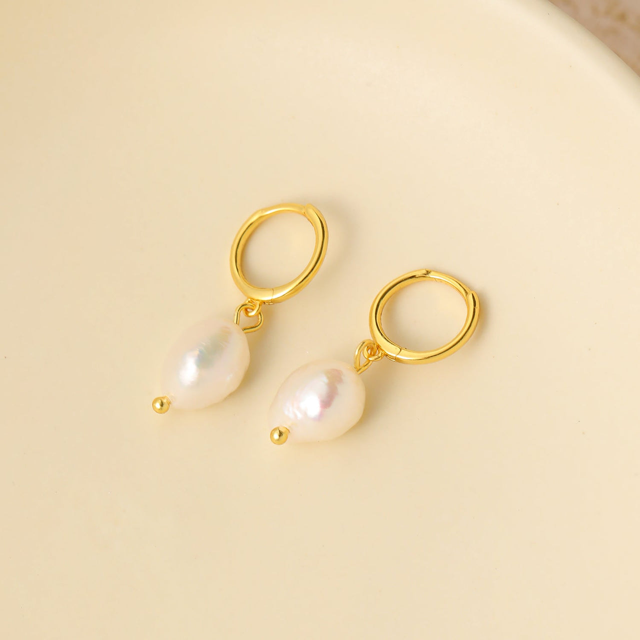 Casual Baroque Irregular Natural Pearl 925 Sterling Silver Dangling Earrings - KIAHMILLA