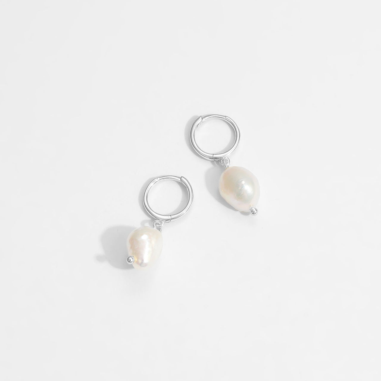 Casual Baroque Irregular Natural Pearl 925 Sterling Silver Dangling Earrings - KIAHMILLA