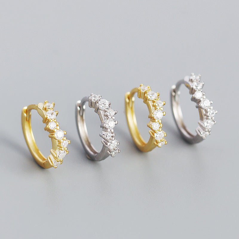 Casual Geometry CZ Waves 925 Sterling Silver Hoop Earrings - KIAHMILLA