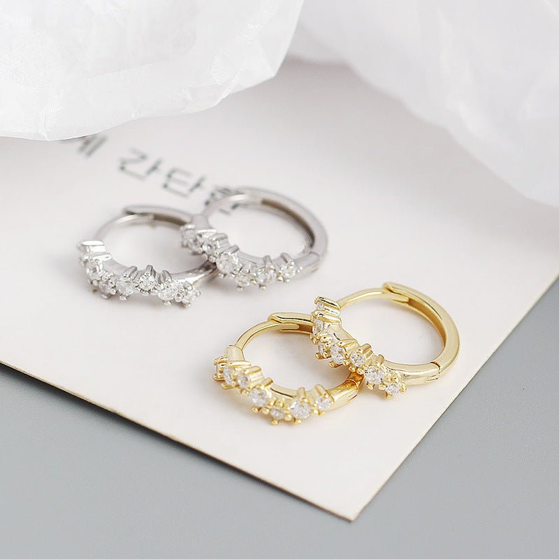 Casual Geometry CZ Waves 925 Sterling Silver Hoop Earrings - KIAHMILLA