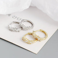 Casual Geometry CZ Waves 925 Sterling Silver Hoop Earrings - KIAHMILLA