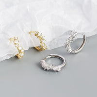 Casual Geometry CZ Waves 925 Sterling Silver Hoop Earrings - KIAHMILLA