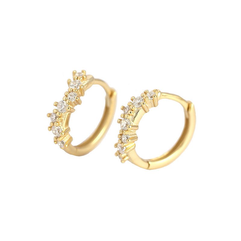 Casual Geometry CZ Waves 925 Sterling Silver Hoop Earrings - KIAHMILLA