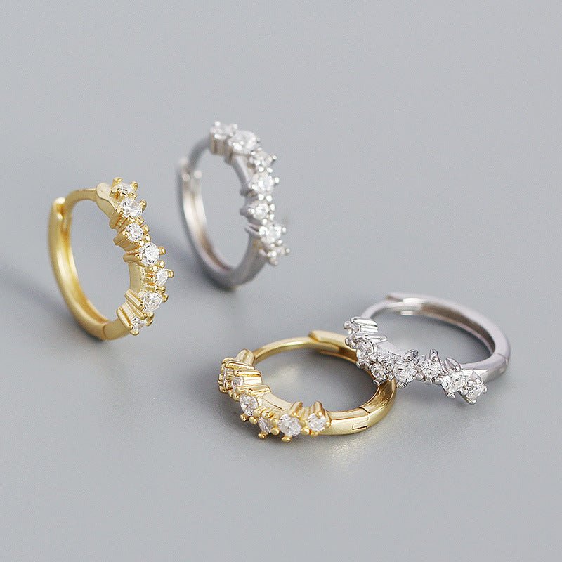 Casual Geometry CZ Waves 925 Sterling Silver Hoop Earrings - KIAHMILLA