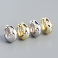Casual Geometry Letter U Shape 925 Sterling Silver Hoop Earrings - KIAHMILLA