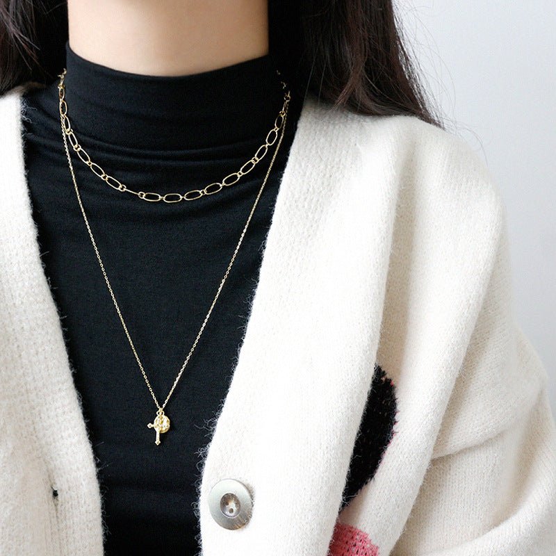 Casual Geometry Round Cross 925 Sterling Silver Necklace - KIAHMILLA