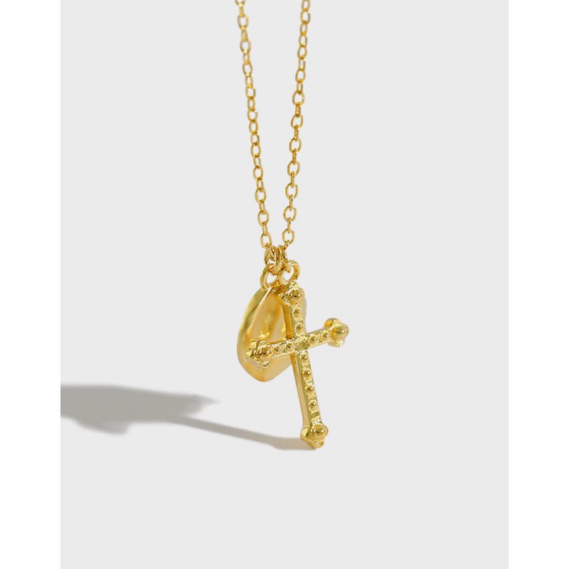 Casual Geometry Round Cross 925 Sterling Silver Necklace - KIAHMILLA