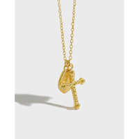 Casual Geometry Round Cross 925 Sterling Silver Necklace - KIAHMILLA