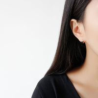 Casual Geometry Round CZ 925 Sterling Silver Hoop Earrings - KIAHMILLA