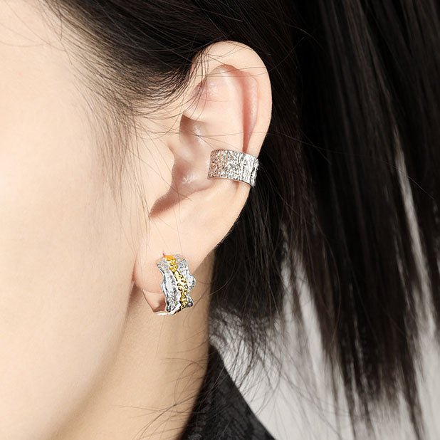 Casual Irregular C Shape 925 Sterling Silver Stud Earrings - KIAHMILLA