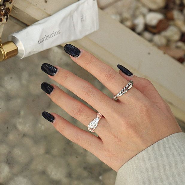 Casual Irregular Face 925 Sterling Silver Adjustable Ring - KIAHMILLA