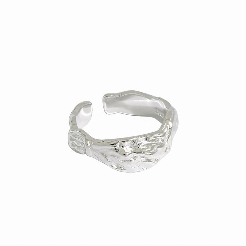 Casual Irregular Face 925 Sterling Silver Adjustable Ring - KIAHMILLA
