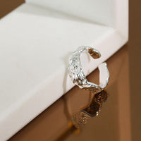 Casual Irregular Face 925 Sterling Silver Adjustable Ring - KIAHMILLA
