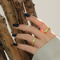Casual Irregular Face 925 Sterling Silver Adjustable Ring - KIAHMILLA