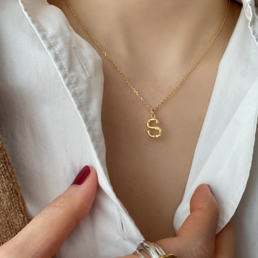 Casual Letter A-Z 925 Sterling Silver Necklace - KIAHMILLA