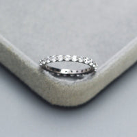 Casual Round CZ Lines 925 Sterling Silver Ring - KIAHMILLA