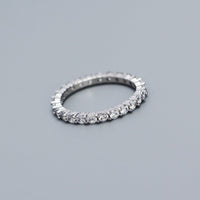 Casual Round CZ Lines 925 Sterling Silver Ring - KIAHMILLA