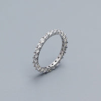 Casual Round CZ Lines 925 Sterling Silver Ring - KIAHMILLA