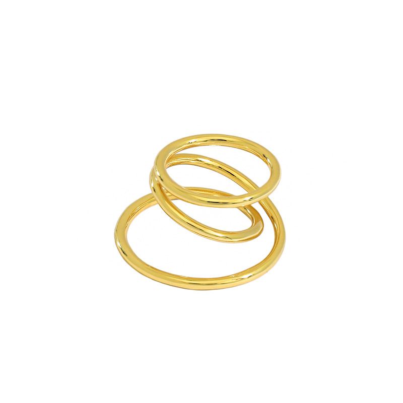 Casual Triple Layer Cross 925 Sterling Silver Adjustable Ring - KIAHMILLA